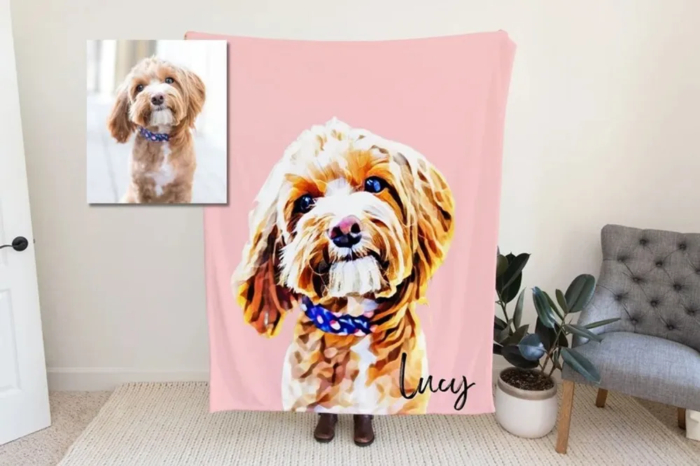 Custom Pet Portrait Blanket (Up to 5 Pets)