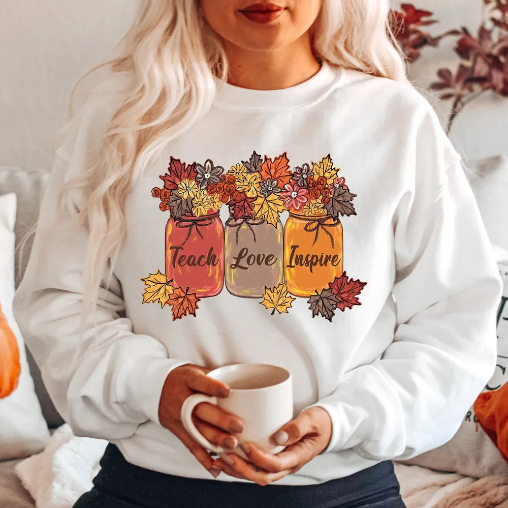 Thankful Floral Fall Teacher Shirt Unisex Premium T-Shirt white s