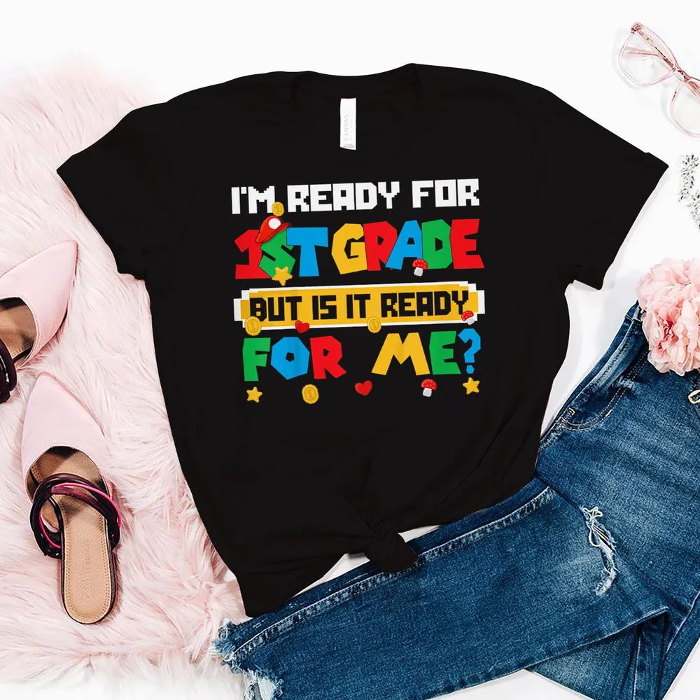 Kids Game Gaming Im Ready For 1st Grade First Day Boys Toddlers Shirt