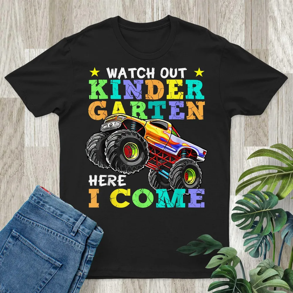 Back To School Kindergarten Here I Come For Boy Kid Truck Shirt