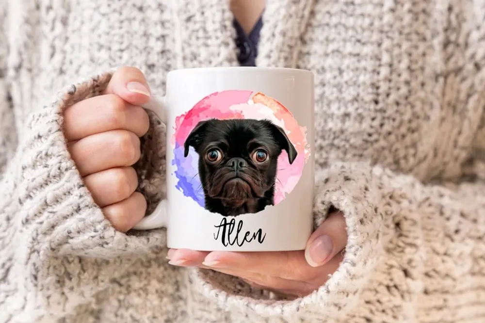 Custom Pet Oil Art Mug, Dog Coffee Mug, Pet Coffee Cup