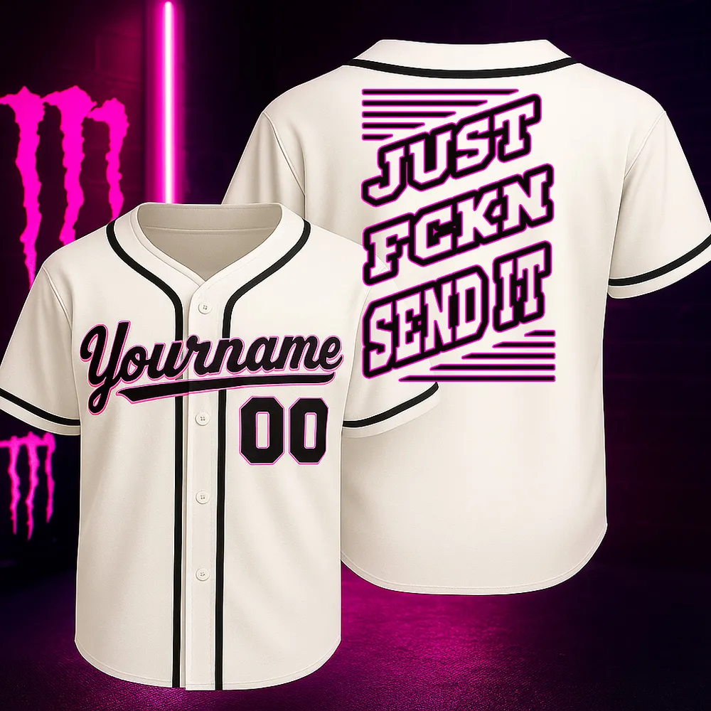 Custom Baseball Jersey Fx FCKN White Pink