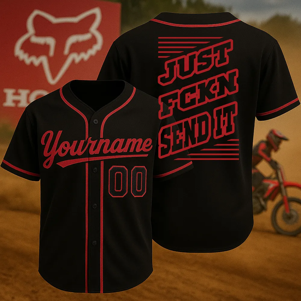 Custom Baseball Jersey Fx FCKN Red