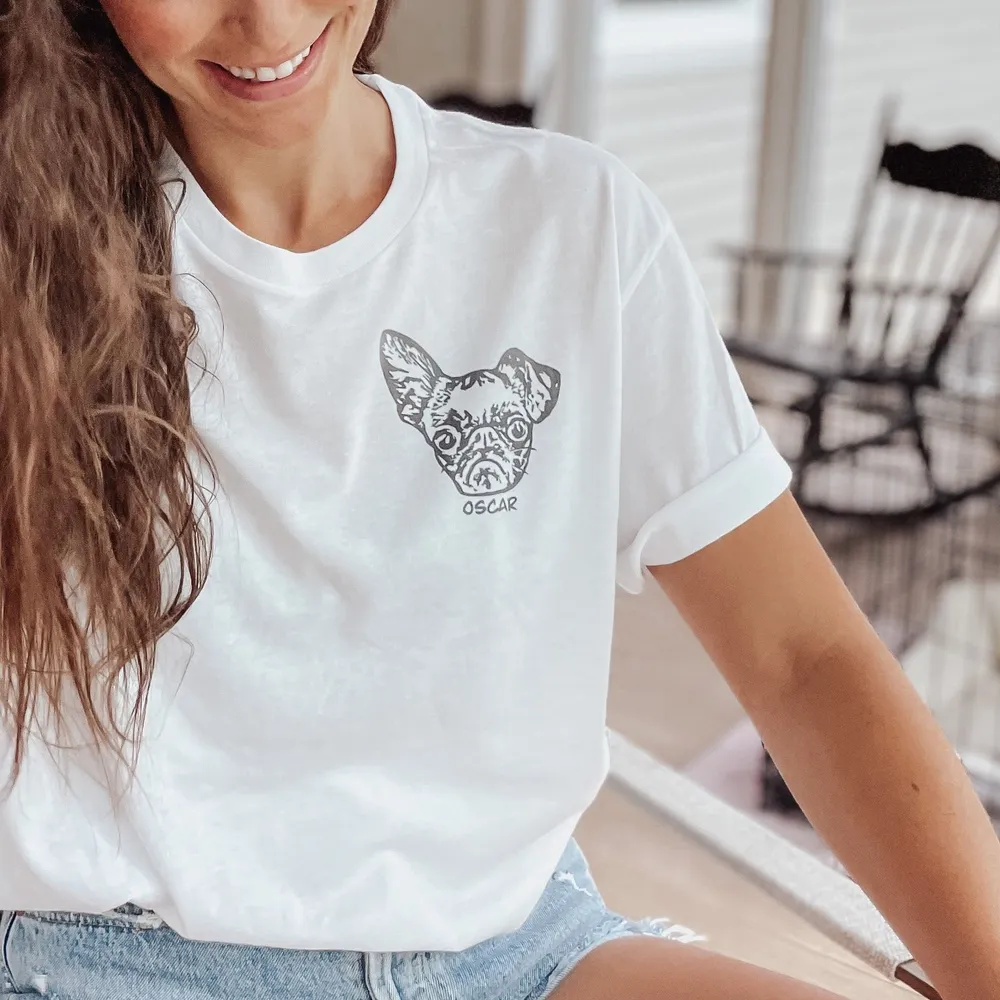 Custom pet image name shirt