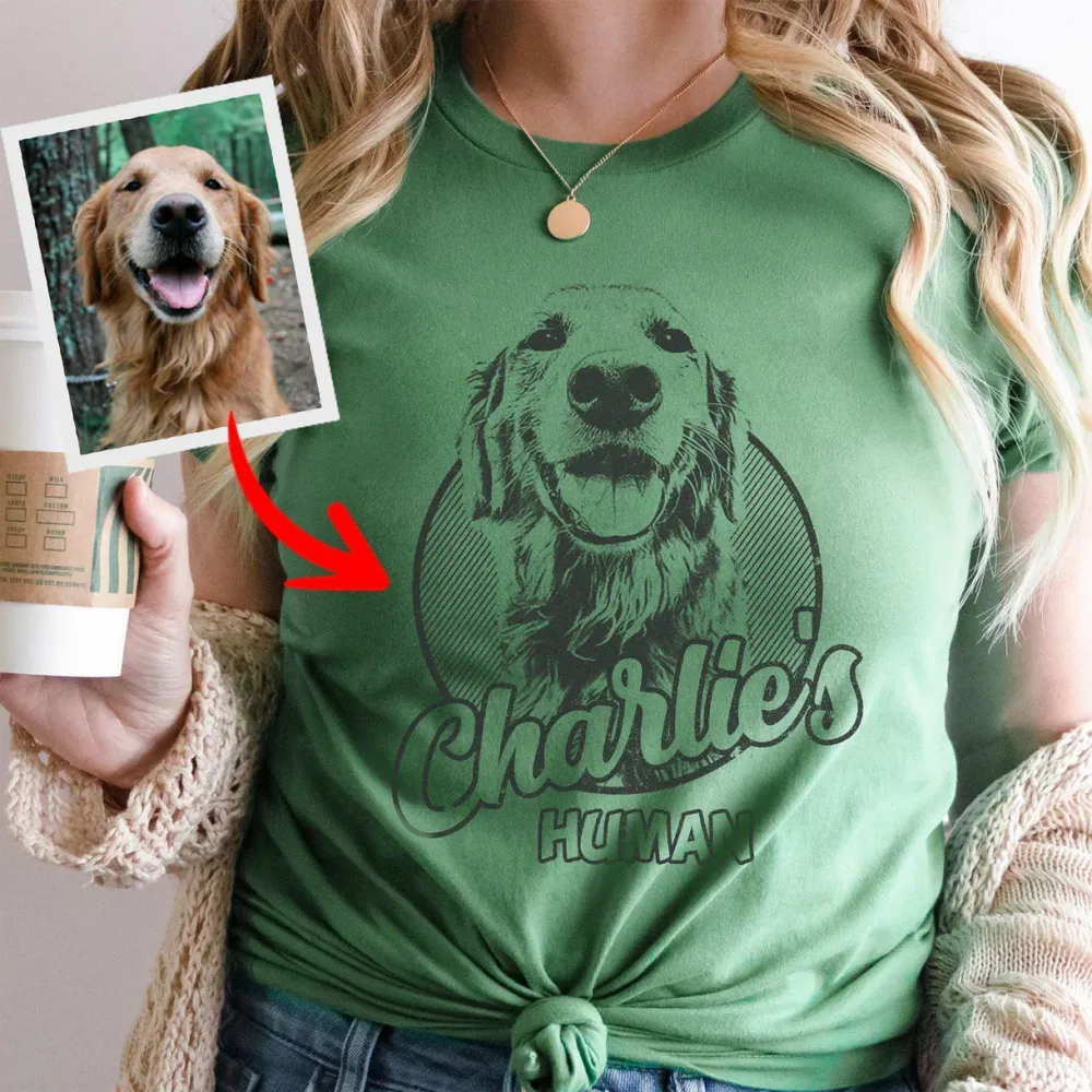 Custom pet image name shirt