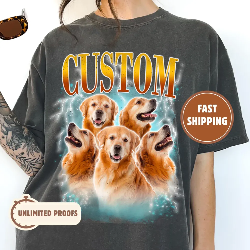 Pet Portrait Bootleg Custom Shirt