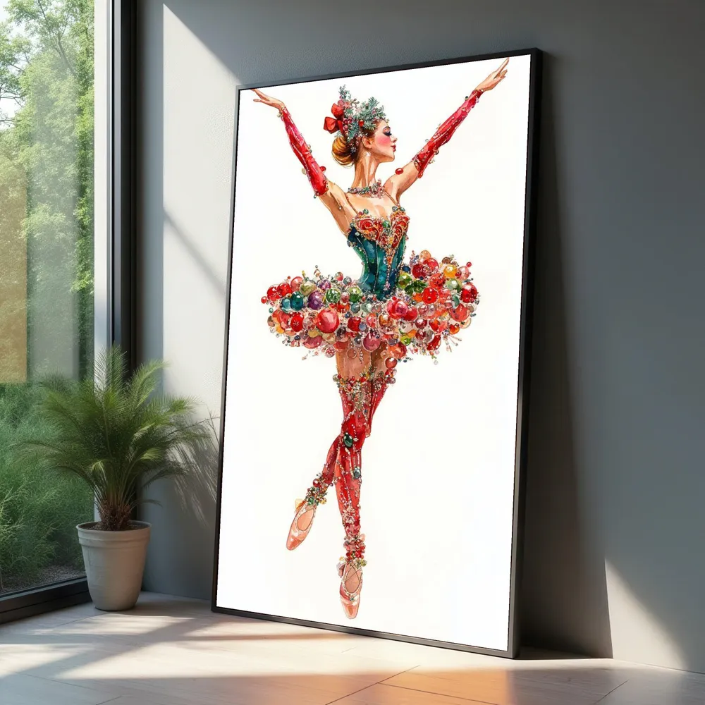 Ballet Dancer Art Print Colorful Tutu Wall Decor Modern Home Canvas