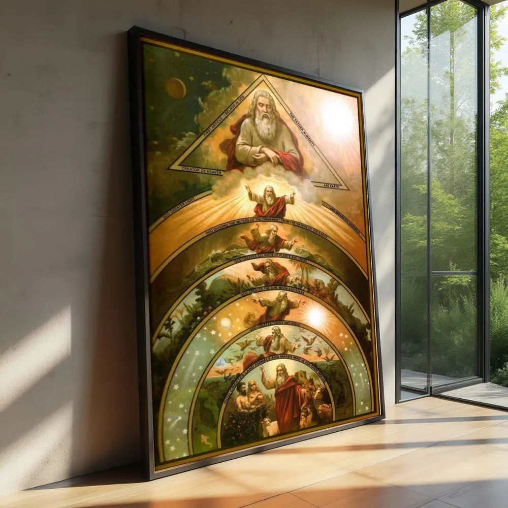 Biblical God Art Religious Home Decor Illustrated Faith Canvas