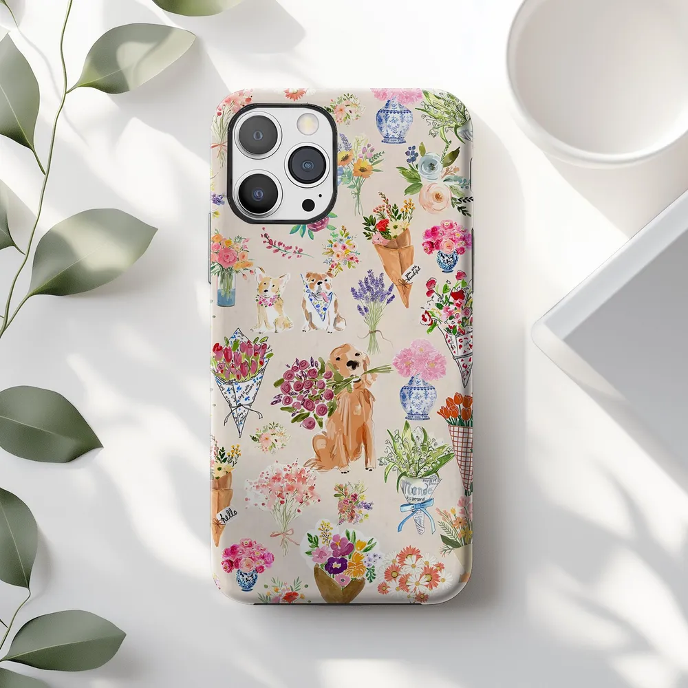 Dog Floral Pastel Bouquet Spring Phone Case Phonecase