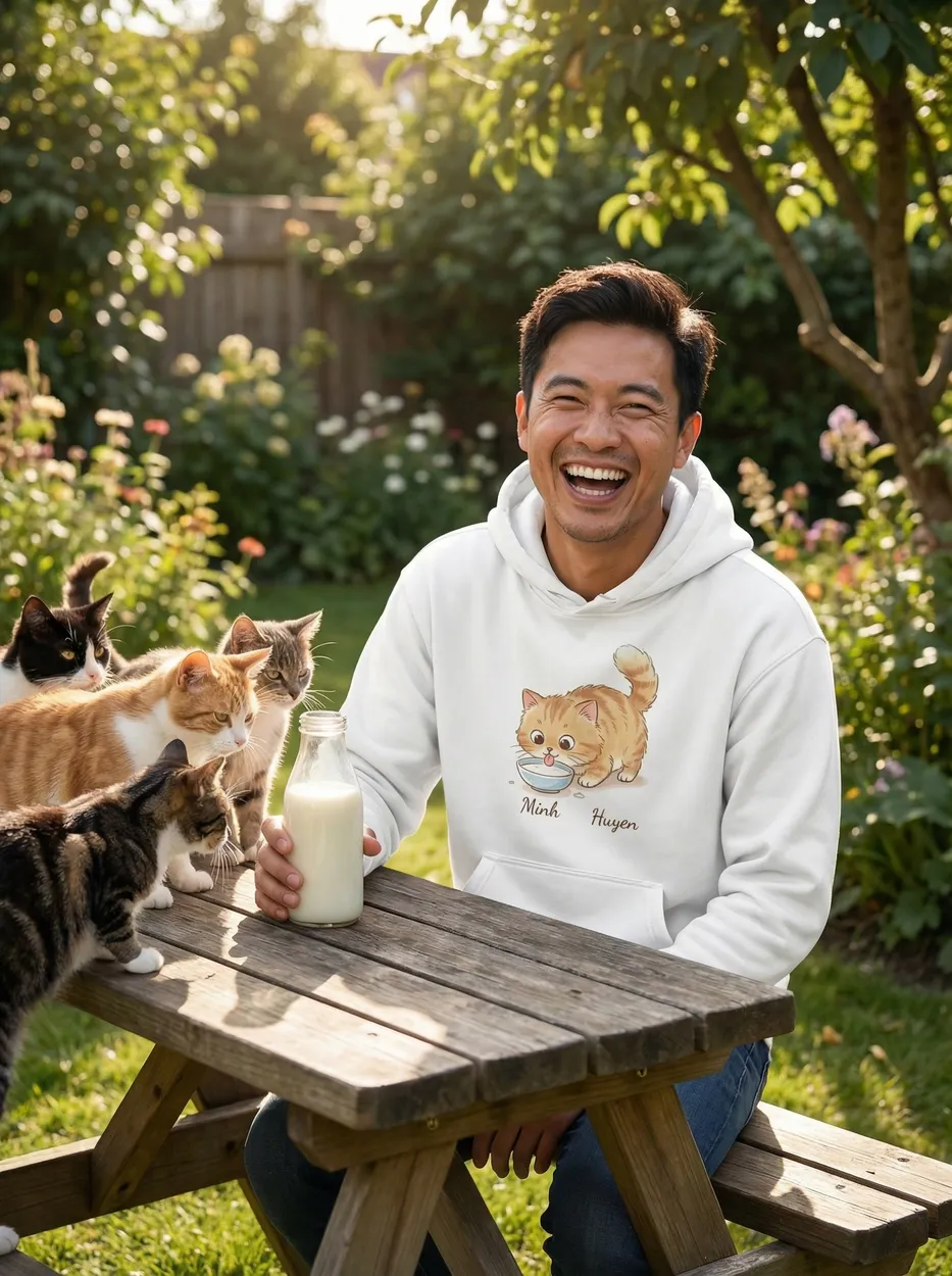 Milk Mustache Meow-ment: Cuddle Up with Cozy Cat Vibes!