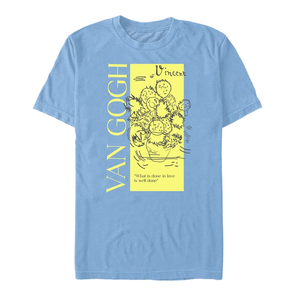 Officially Licensed apoh London - Van Gogh Sunflowers Quote Men's Crew neck T-Shirt