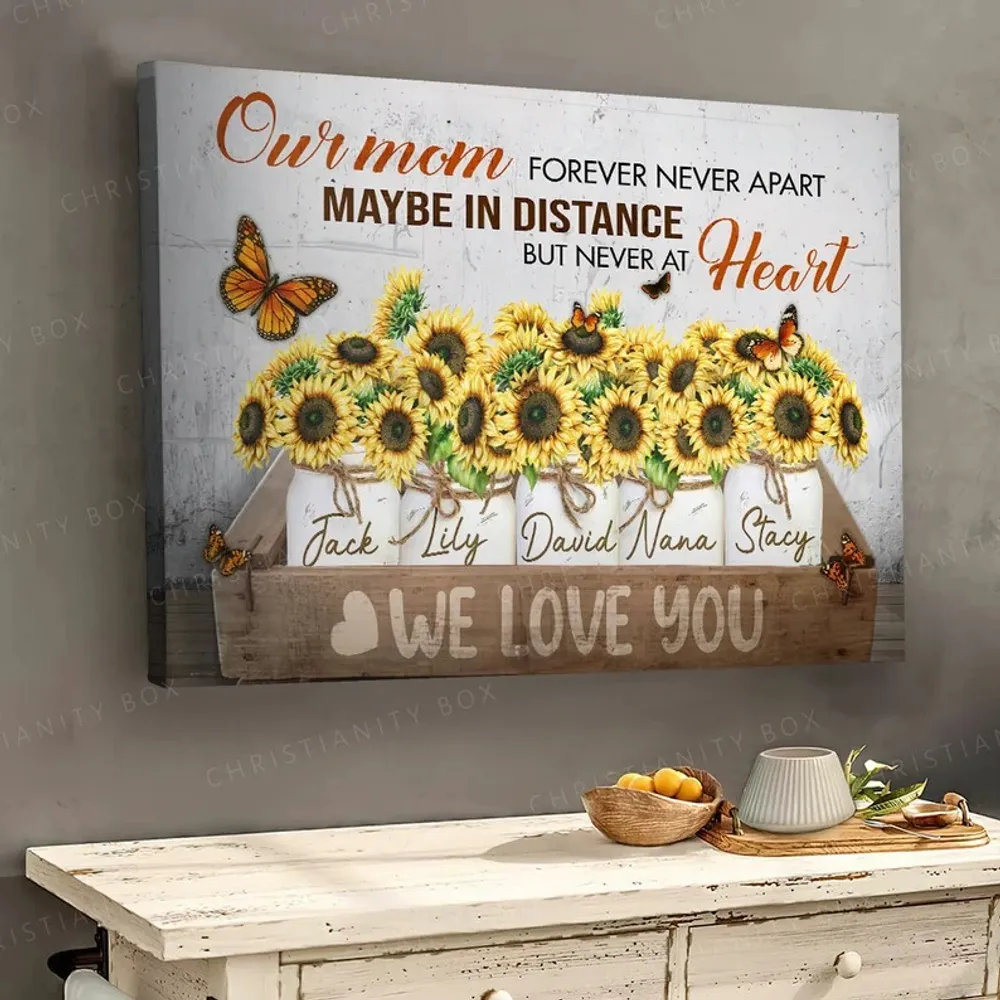 We Love You Mom, Sunflowers Canvas - Mother's Day Gift