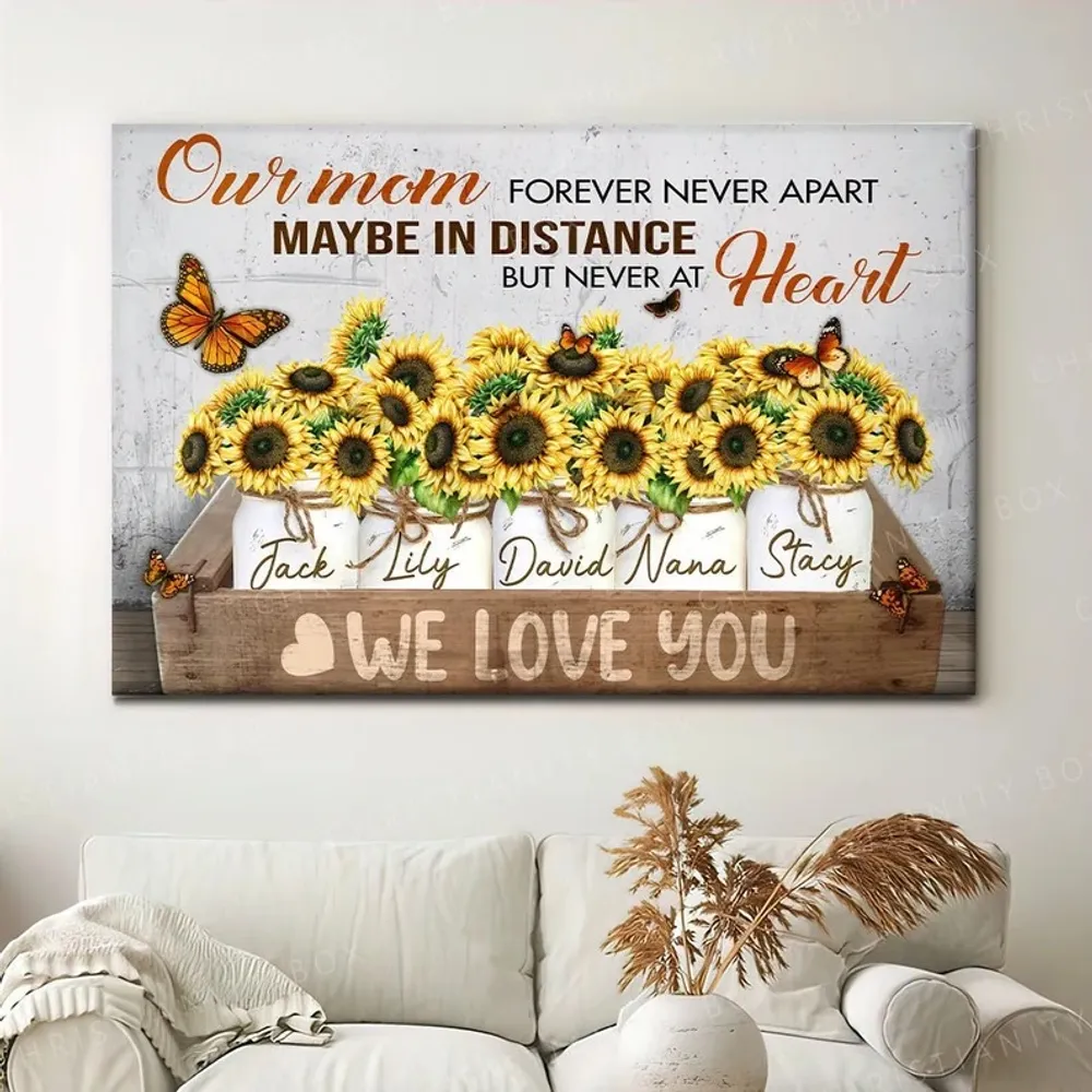We Love You Mom, Sunflowers Canvas - Mother's Day Gift