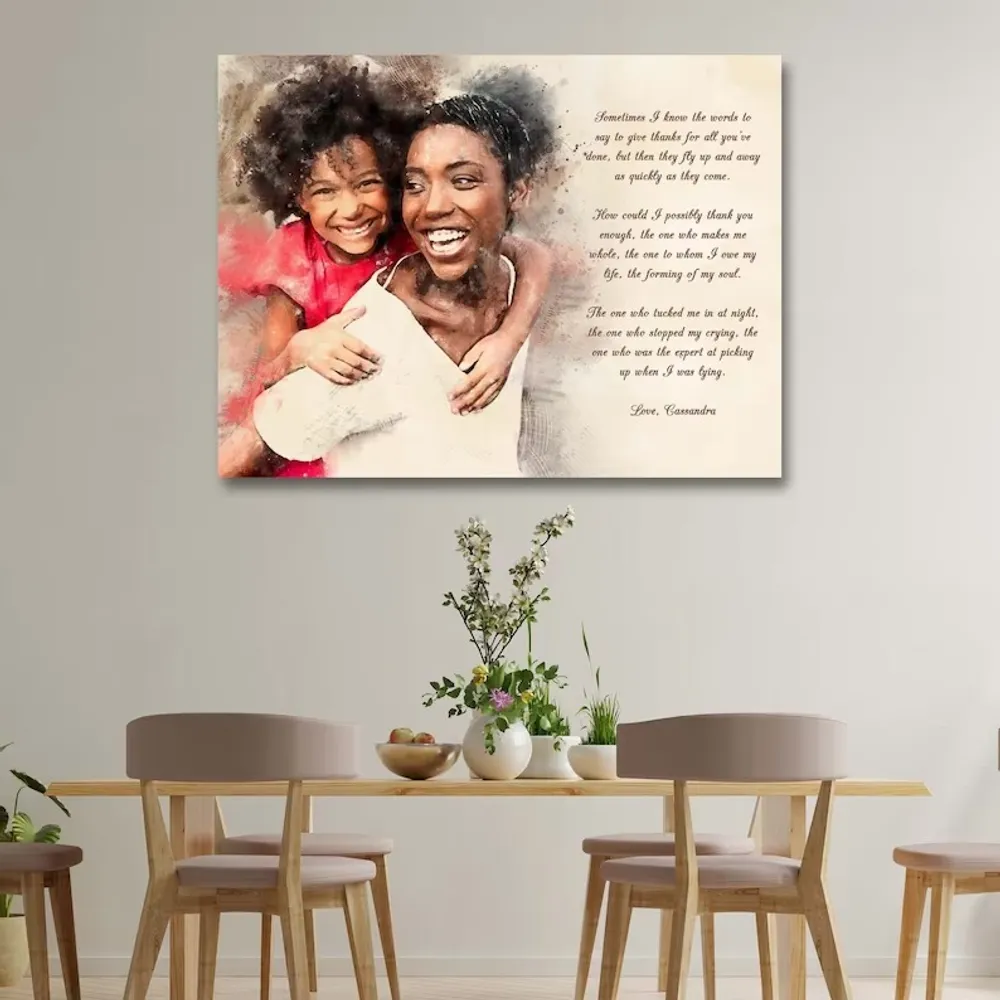 Quote and Poem on Canvas, Personalized Wall Art Canvas
