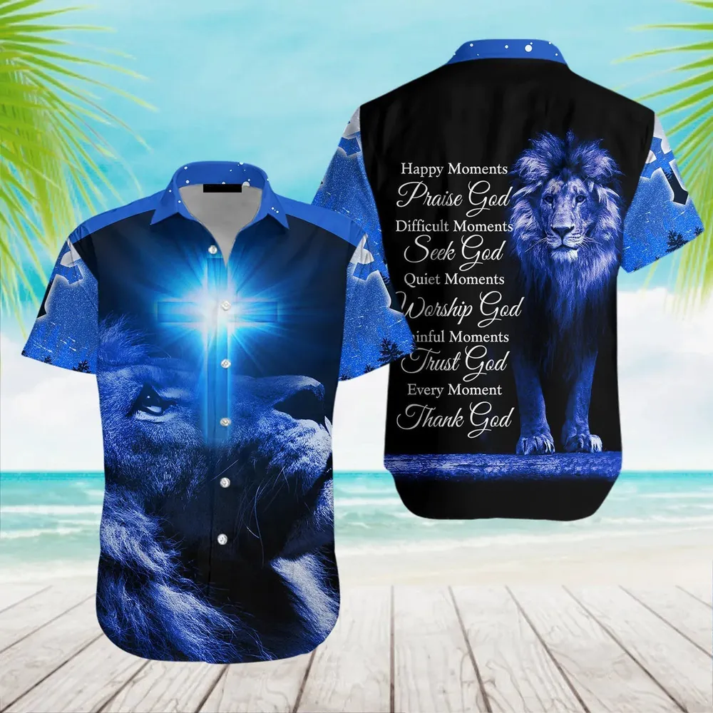 Christian Jesus Lion Cross Hawaiian Shirts For Men & For Women