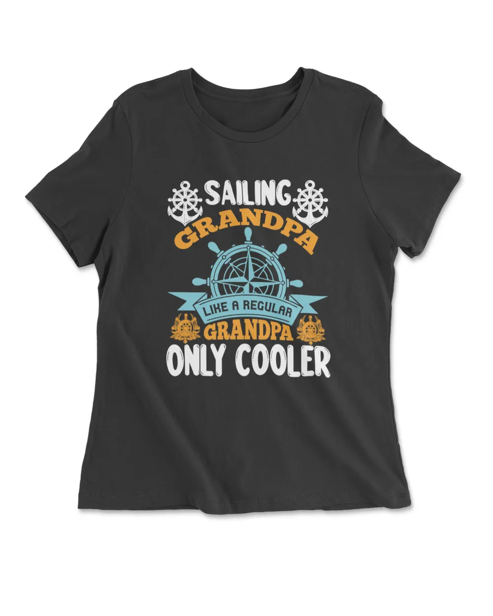 Sailing Grandpa Like A Regular Grandpa Only Cooler Women's Premium Slim Fit Tee black s