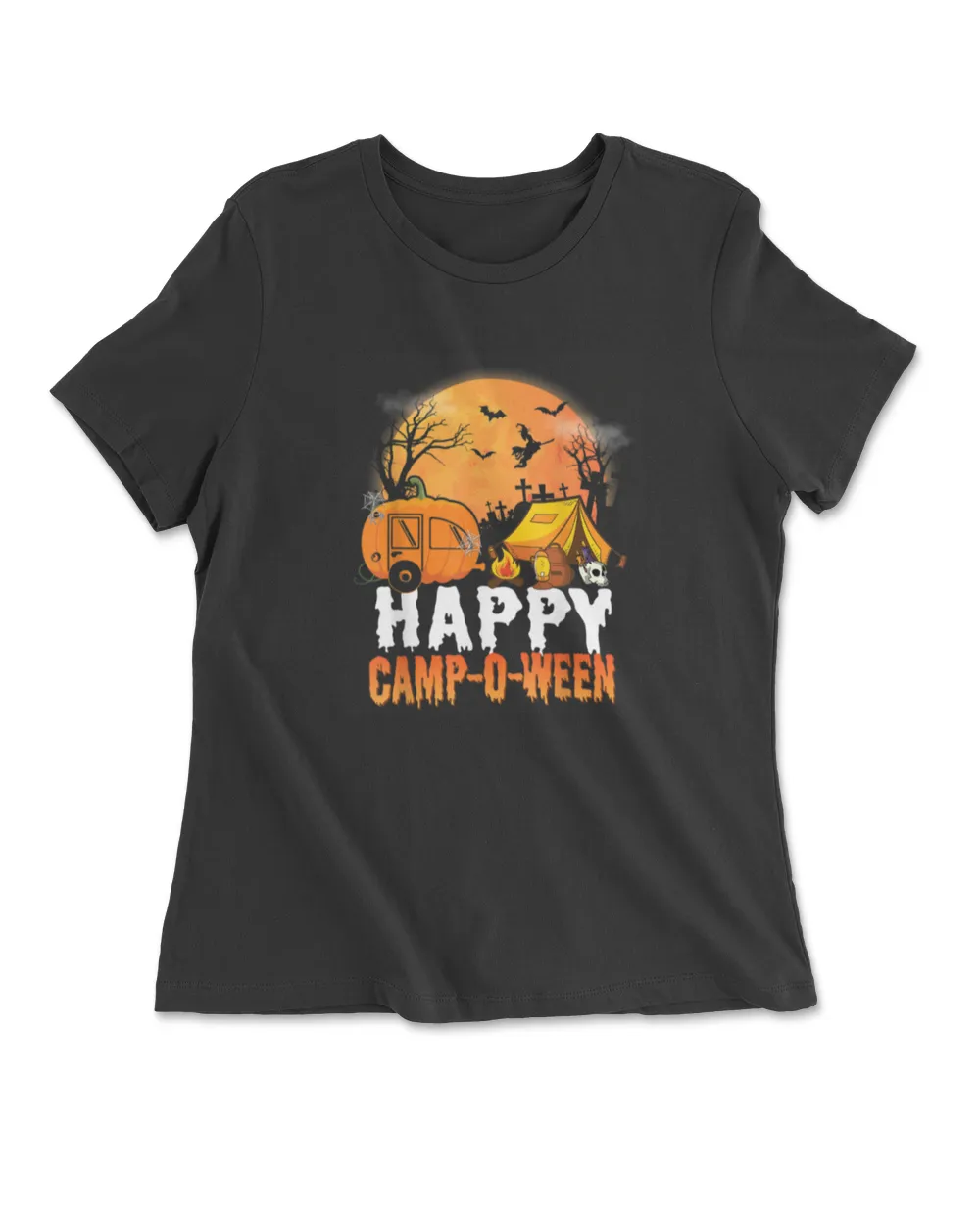 Happy camp o ween dh3 Women's Premium Slim Fit Tee black s