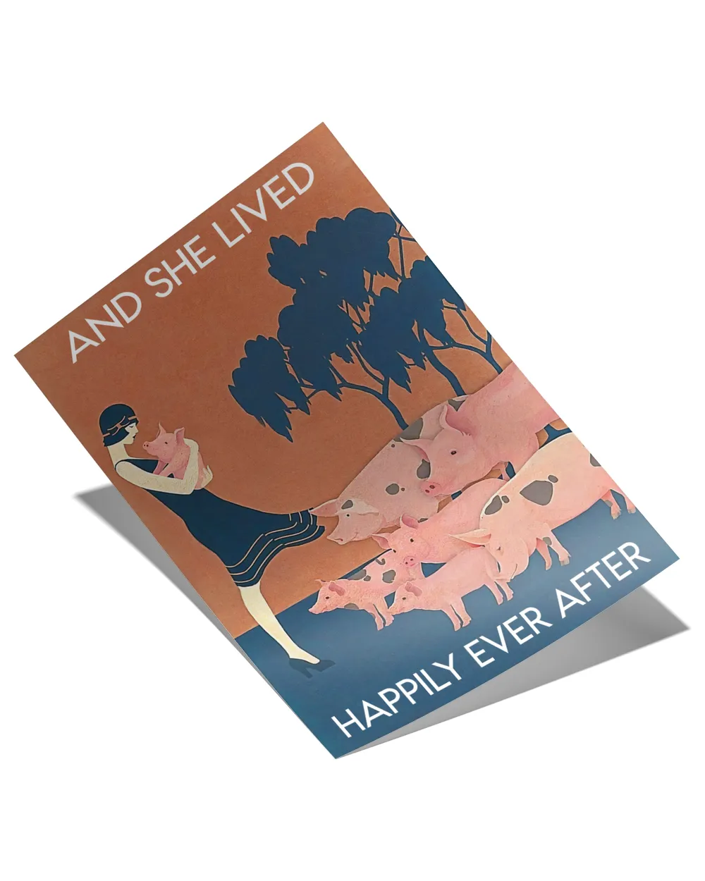And she lived happily ever after (4) Wall Decor Artwork Print Poster Wall Art Print Home Decor Vintage Satin Portrait Poster (32x48in) white 32x48in
