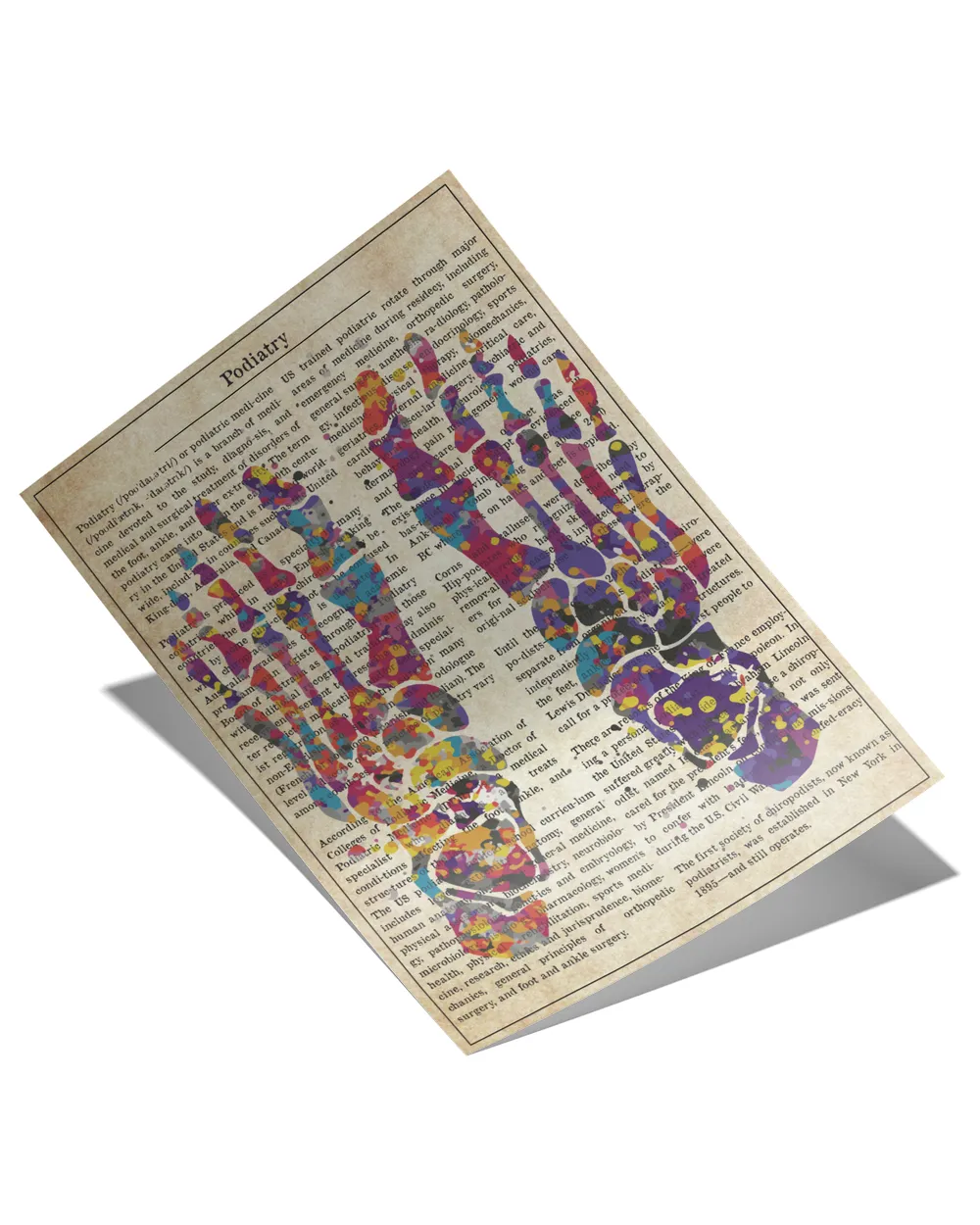 Podiatry Text Watercolor Poster