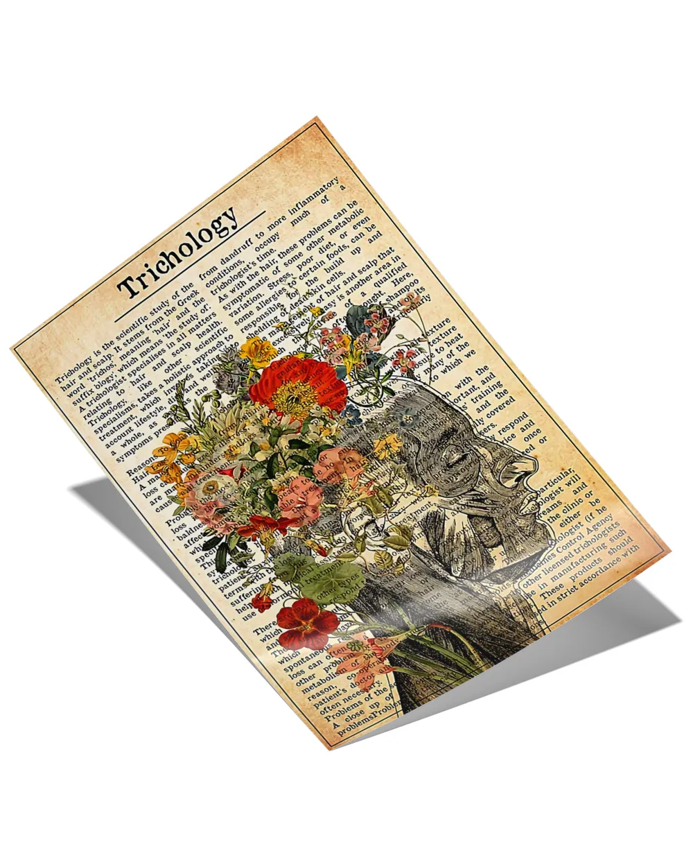 Trichology Flower Text Poster