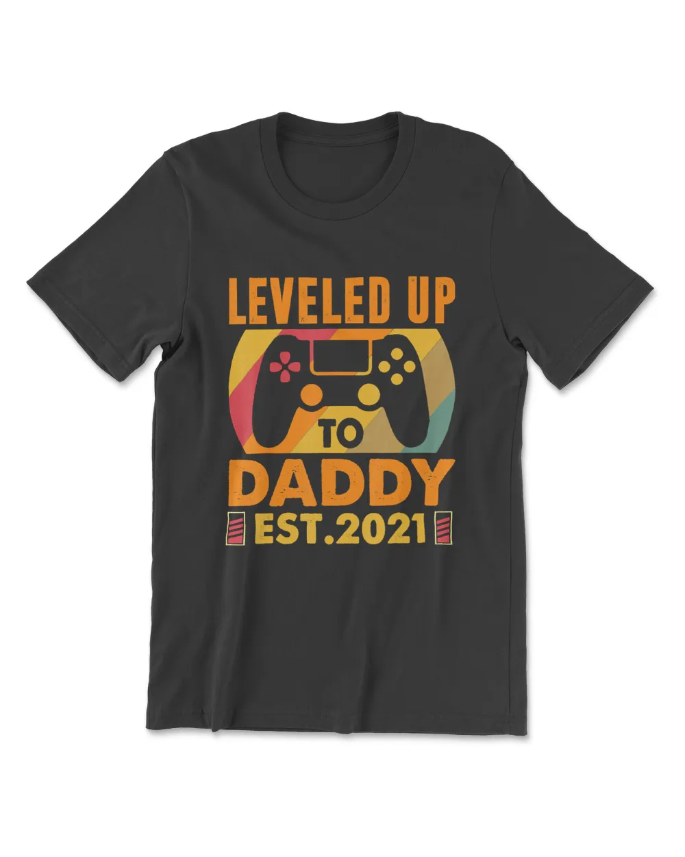 I Leveled Up To Daddy 2021 Funny Soon To Be Dad 2021 Vintage T-Shirt