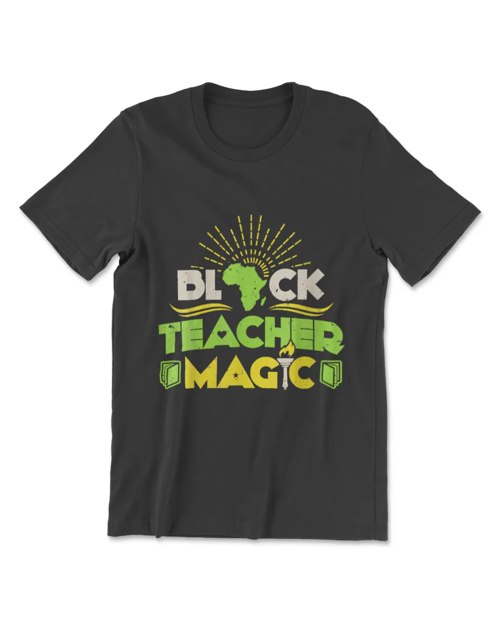 Womens Black Teacher Magic Gift Pride History Month HBCU Educators V-Neck T-Shirt