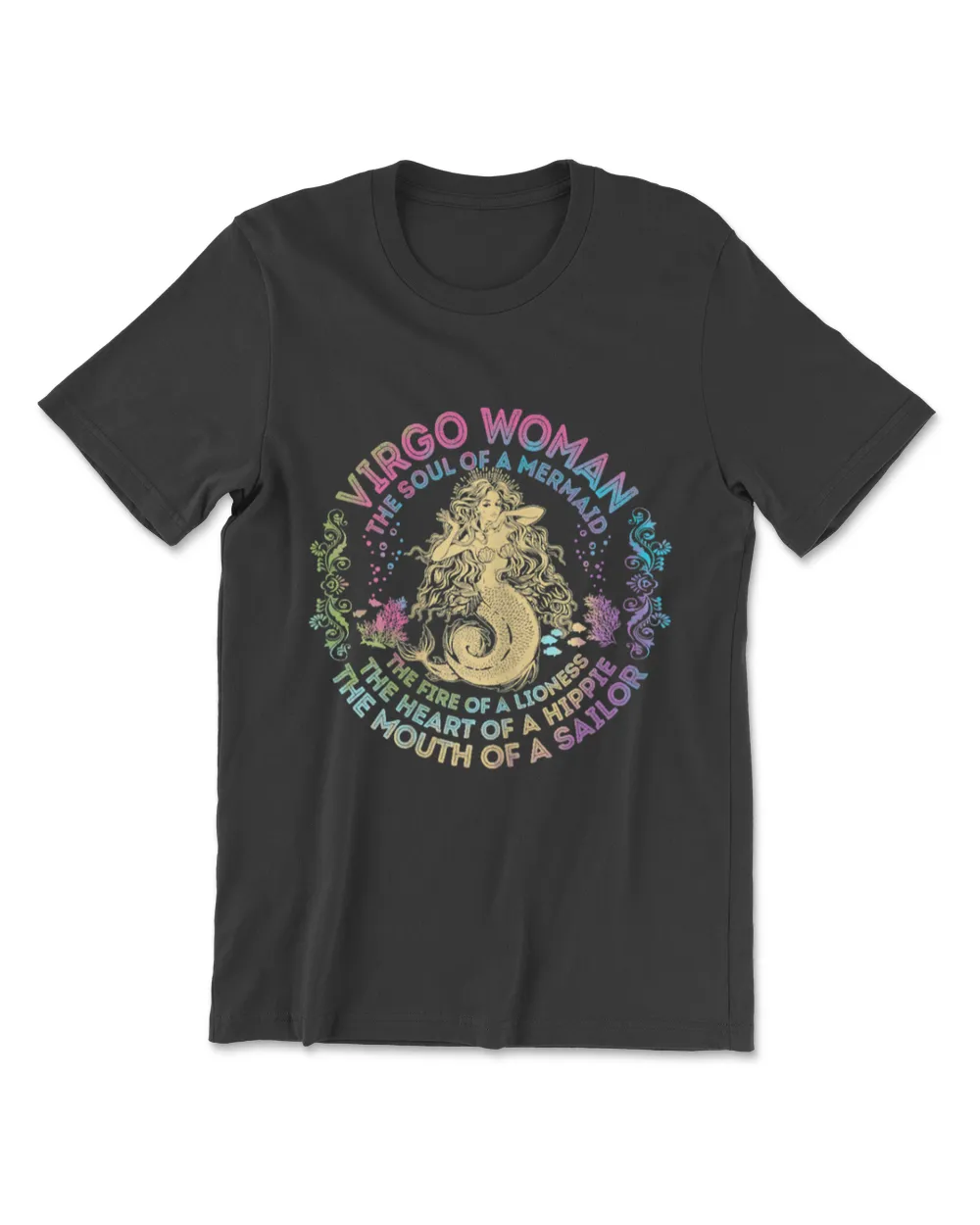 Womens Virgo Woman The Soul Of A Mermaid Birthday Hippie Soul T-Shirt