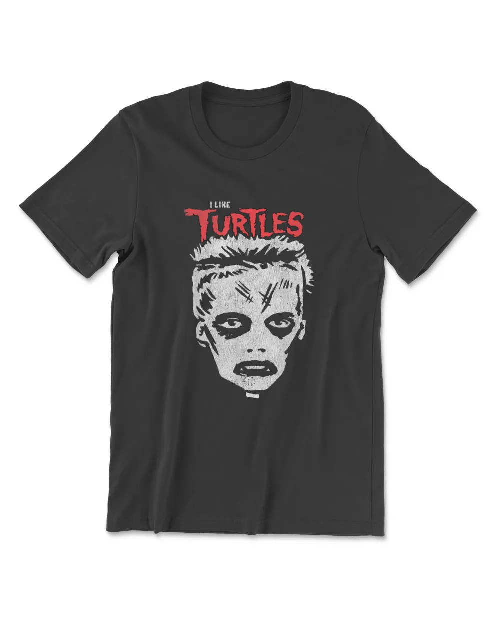I Like Turtles Zombie Boy Skull Face