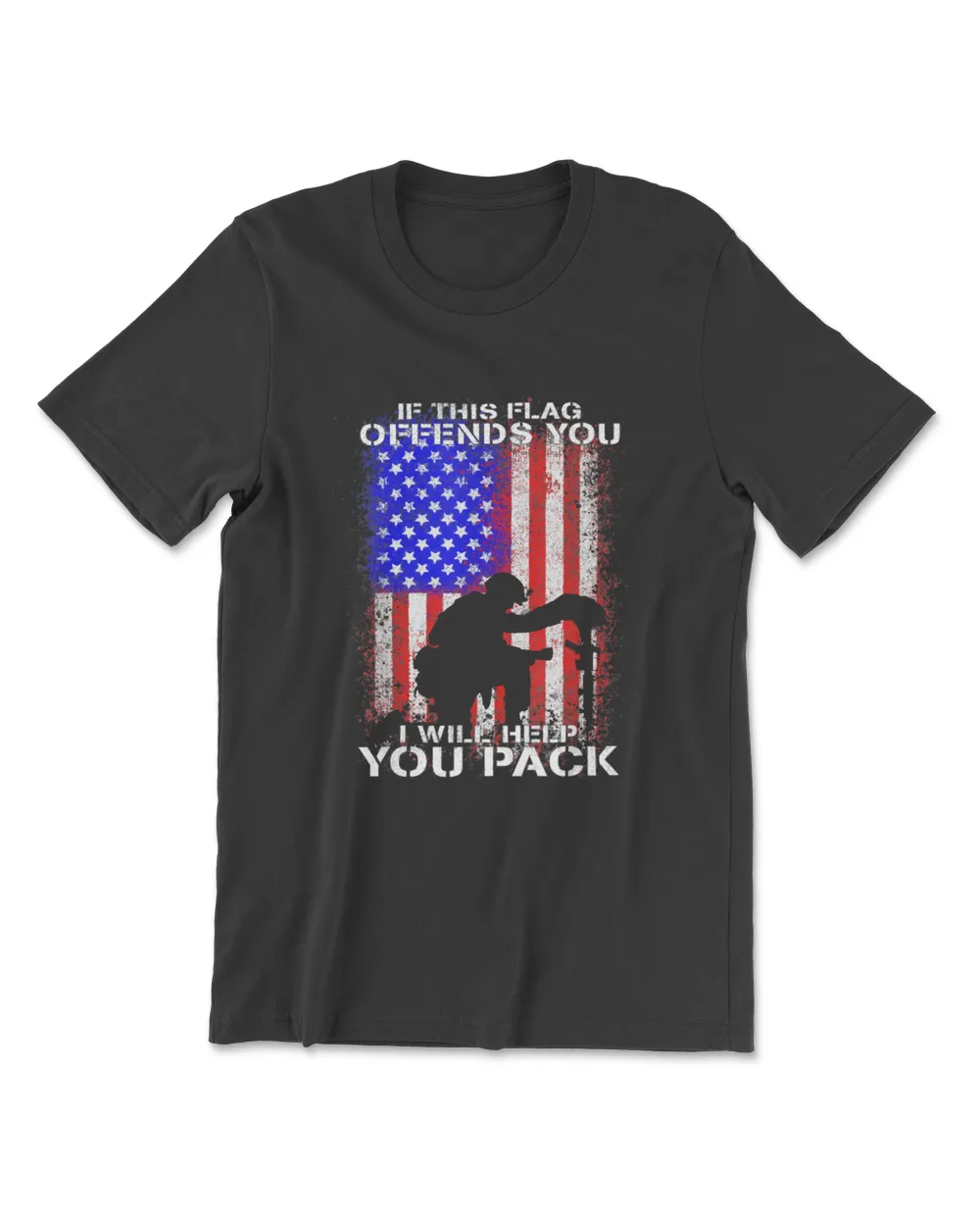 If This Flag Offends You Ill Help You Pack Us Flag 4th July Men's Premium Tshirt black s