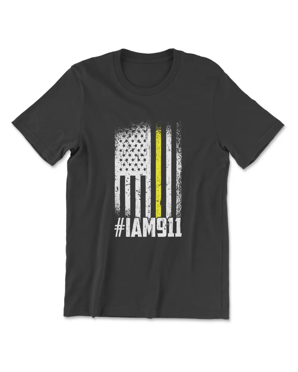 911 American Flag Dispatch-er USA Thin Gold Line Operator T-Shirt