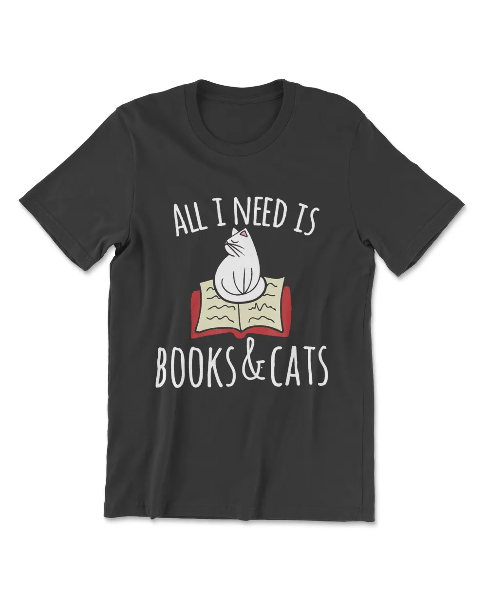 All-i-need Is Books And Cats  Books And Cats Art Men's Premium Tshirt black s