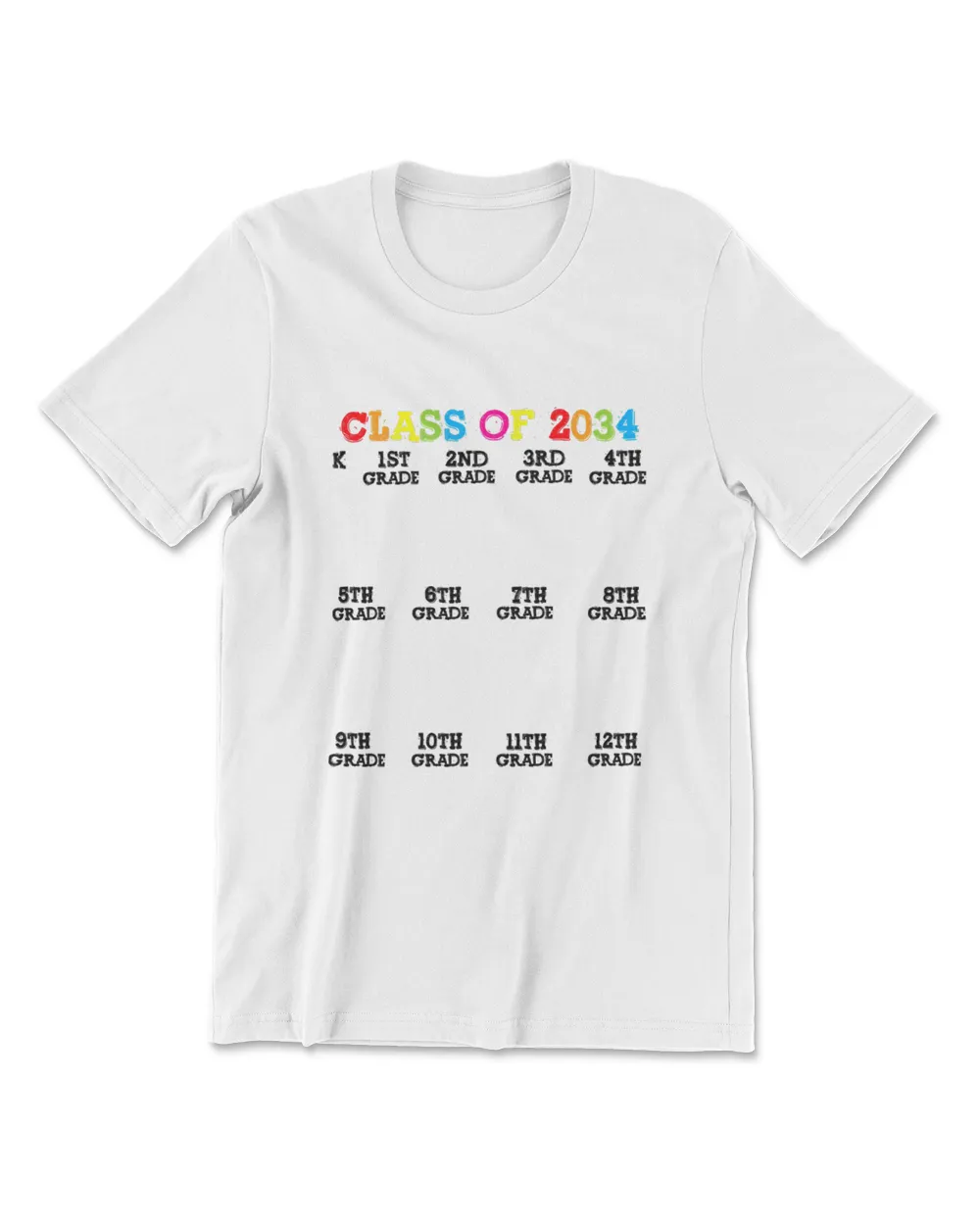 Class Of 2034 Handprint Shirt, Grow With Me Kindergarten Kid T-Shirt