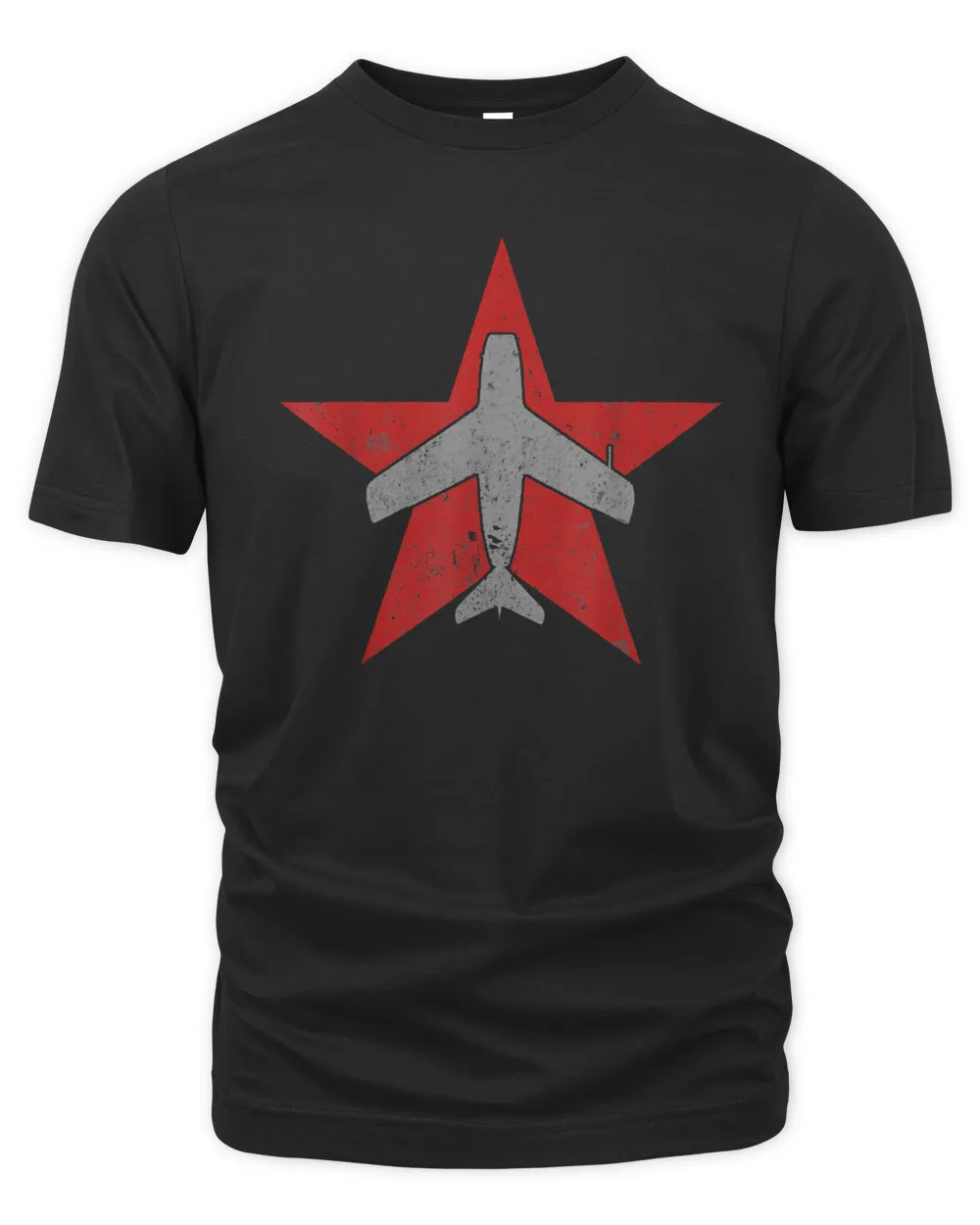 MiG-15 Jet Fighter Vintage Style Russian Soviet Star T-Shirt