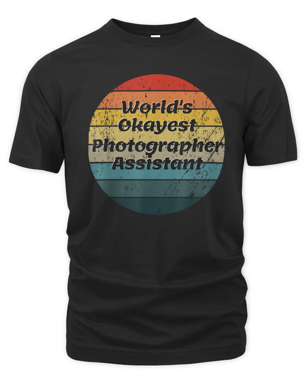 World's Okayest Photographer Assistant Vintage Sunset 60s 70 T-Shirt