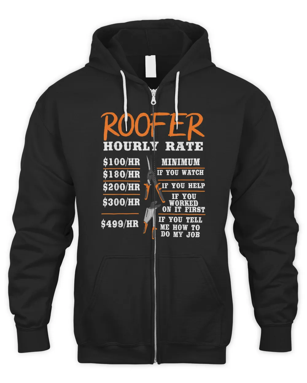 Roofer Shirt - Funny Construction Worker Roofer Hourly Rate T-Shirt
