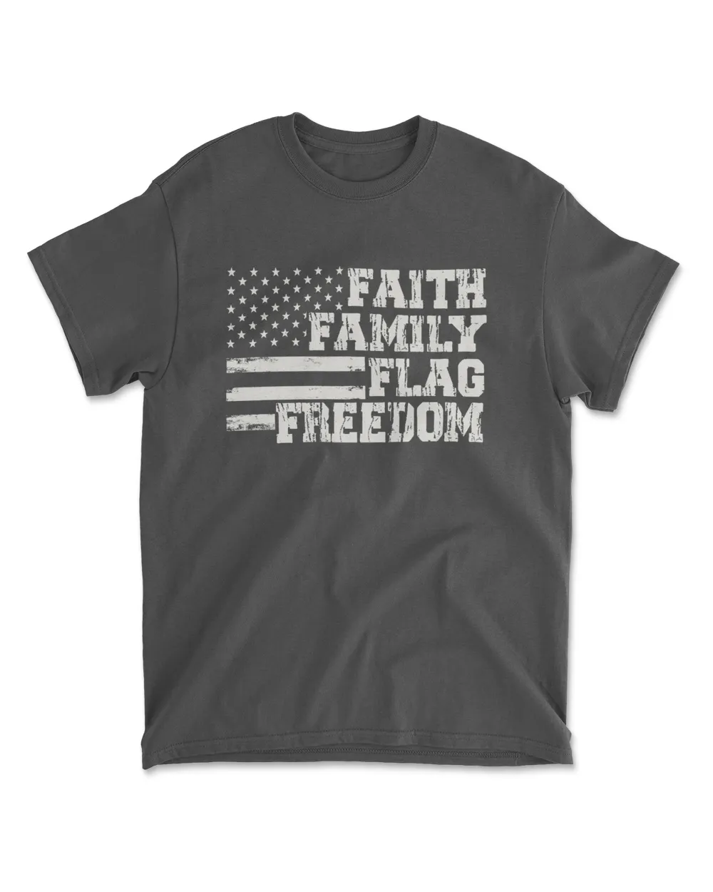 Faith Family Flag Freedom USA Flag Vintage T-Shirt