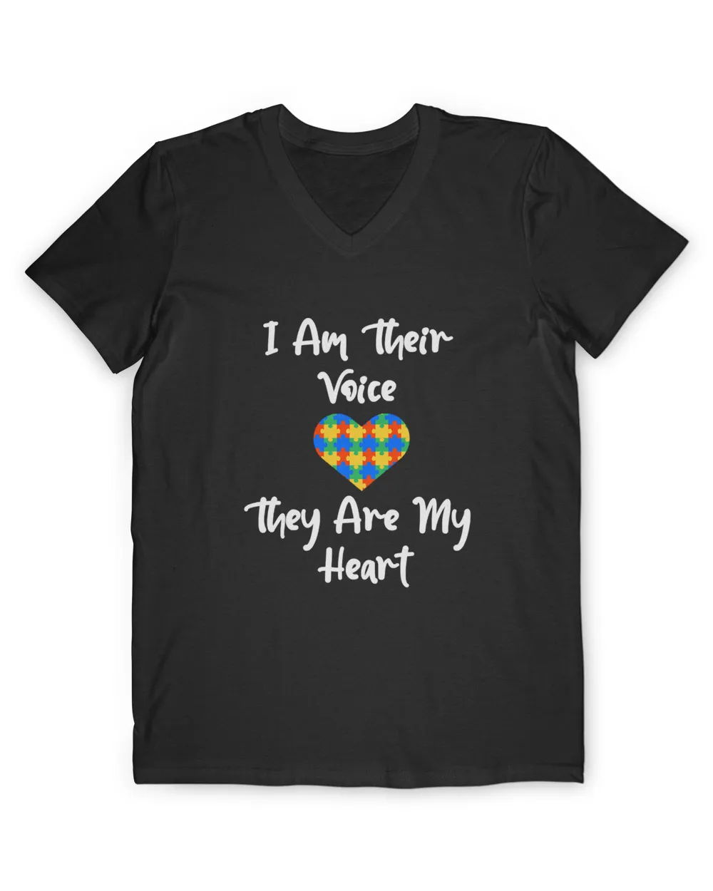 I Am Their Voice They Are My Heart Fun Autism Teacher T-Shirt