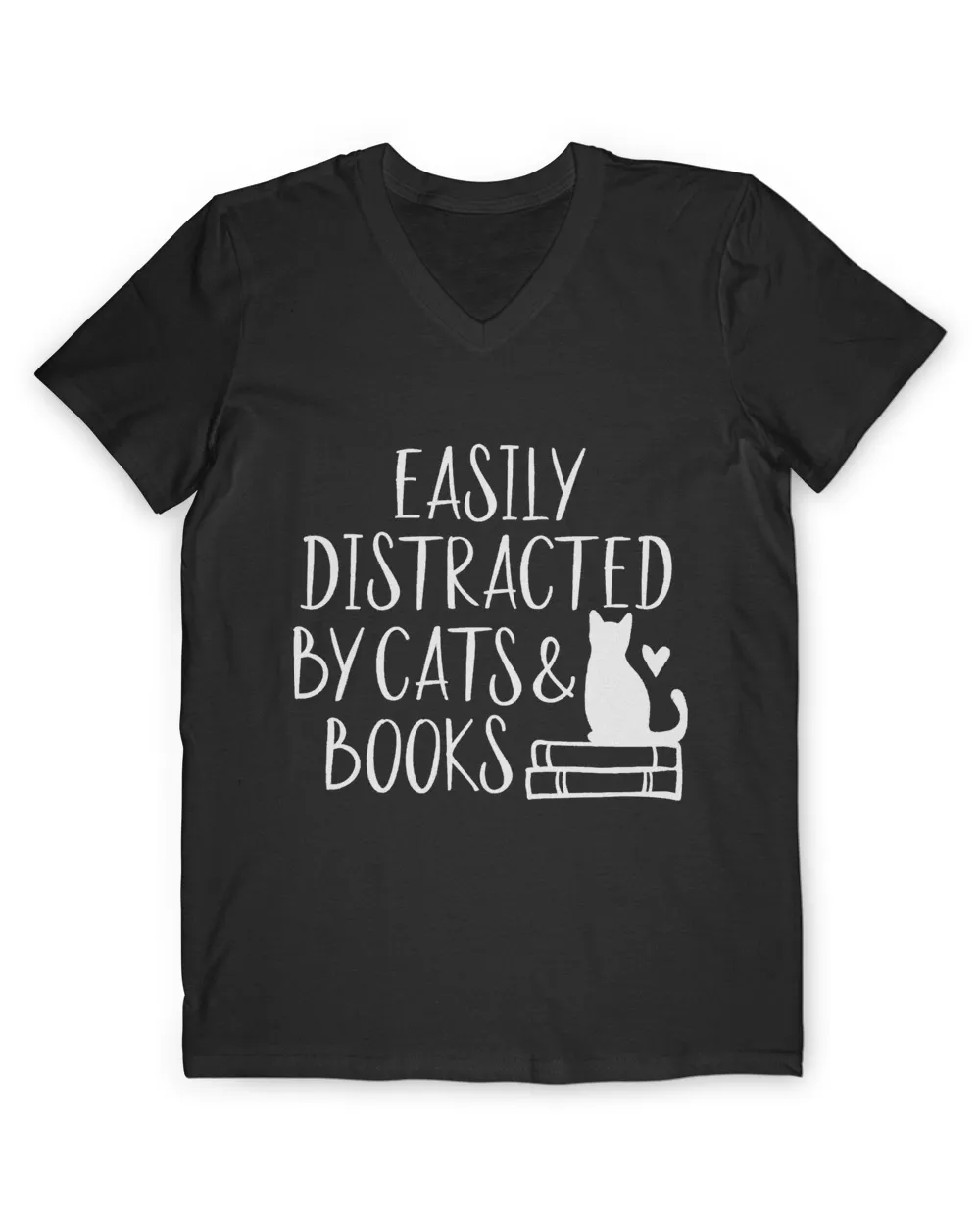 Easily Distracted By Cats And Books - Cute Book Lover