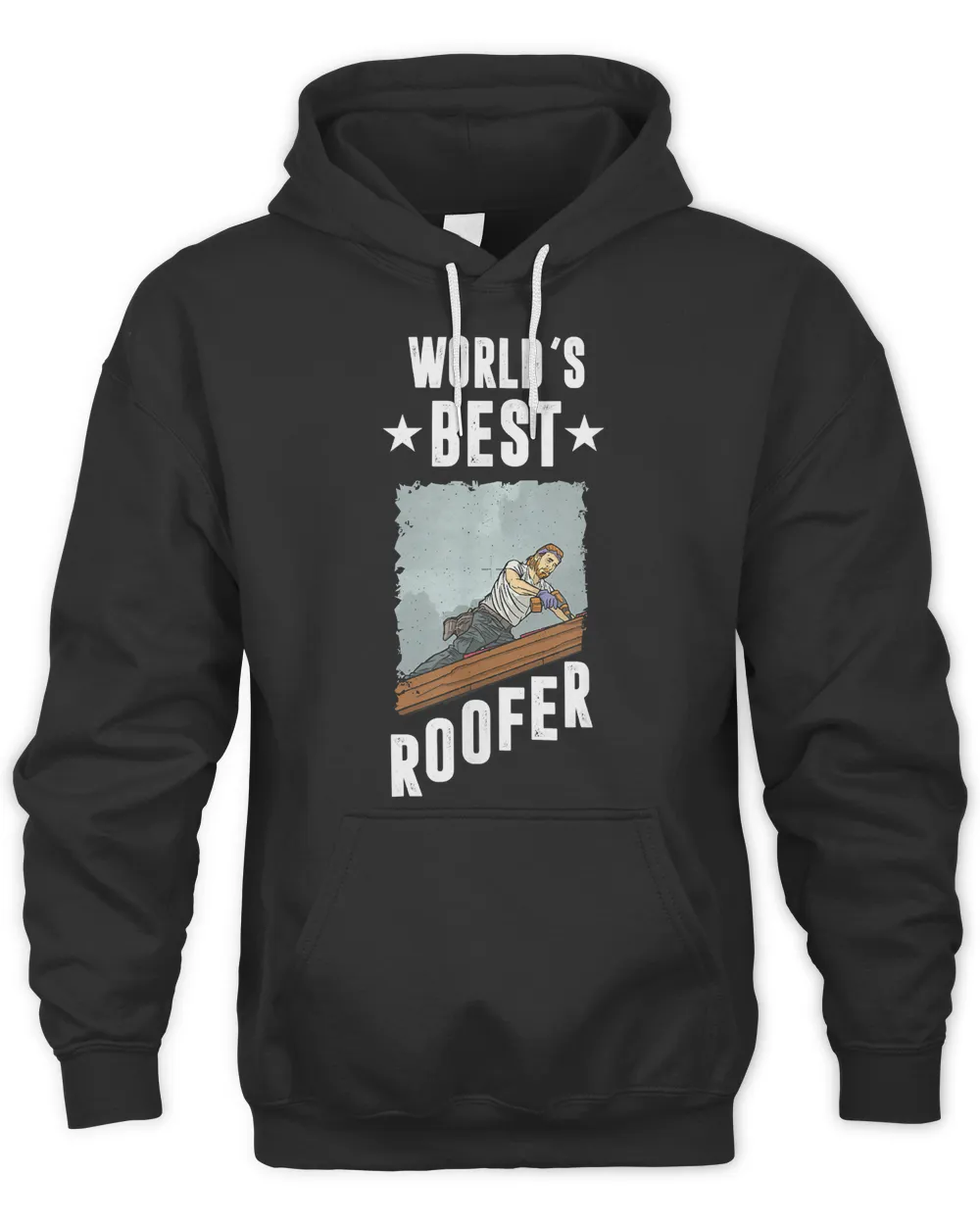 World’s Best Roofer image of a Roofer On the roof T-Shirt