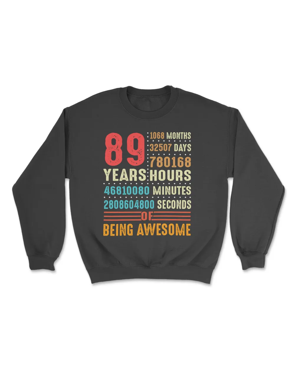 89 Years Old 89th Birthday Vintage Retro T Shirt