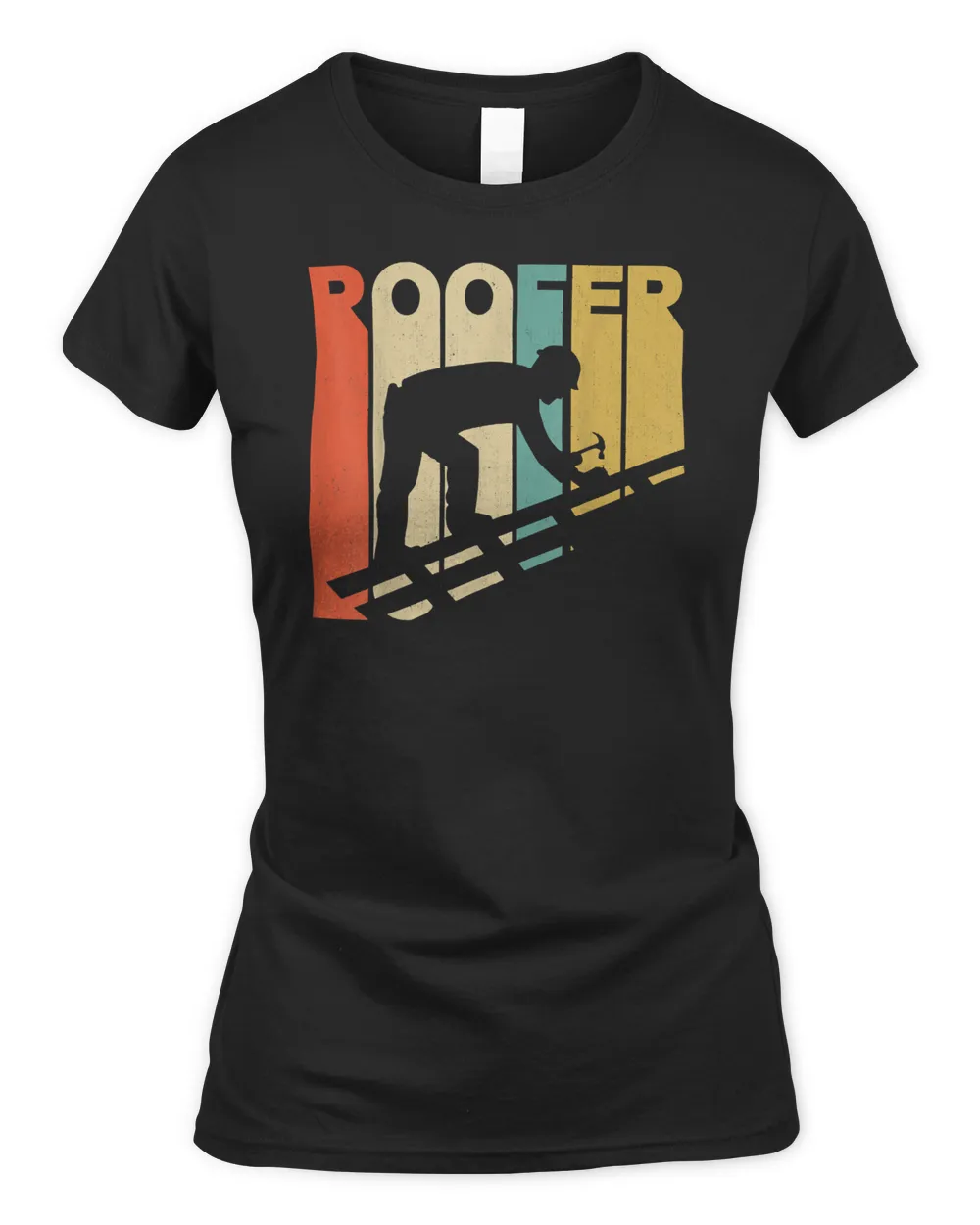 Vintage Retro Style Roofer Silhouette T-Shirt