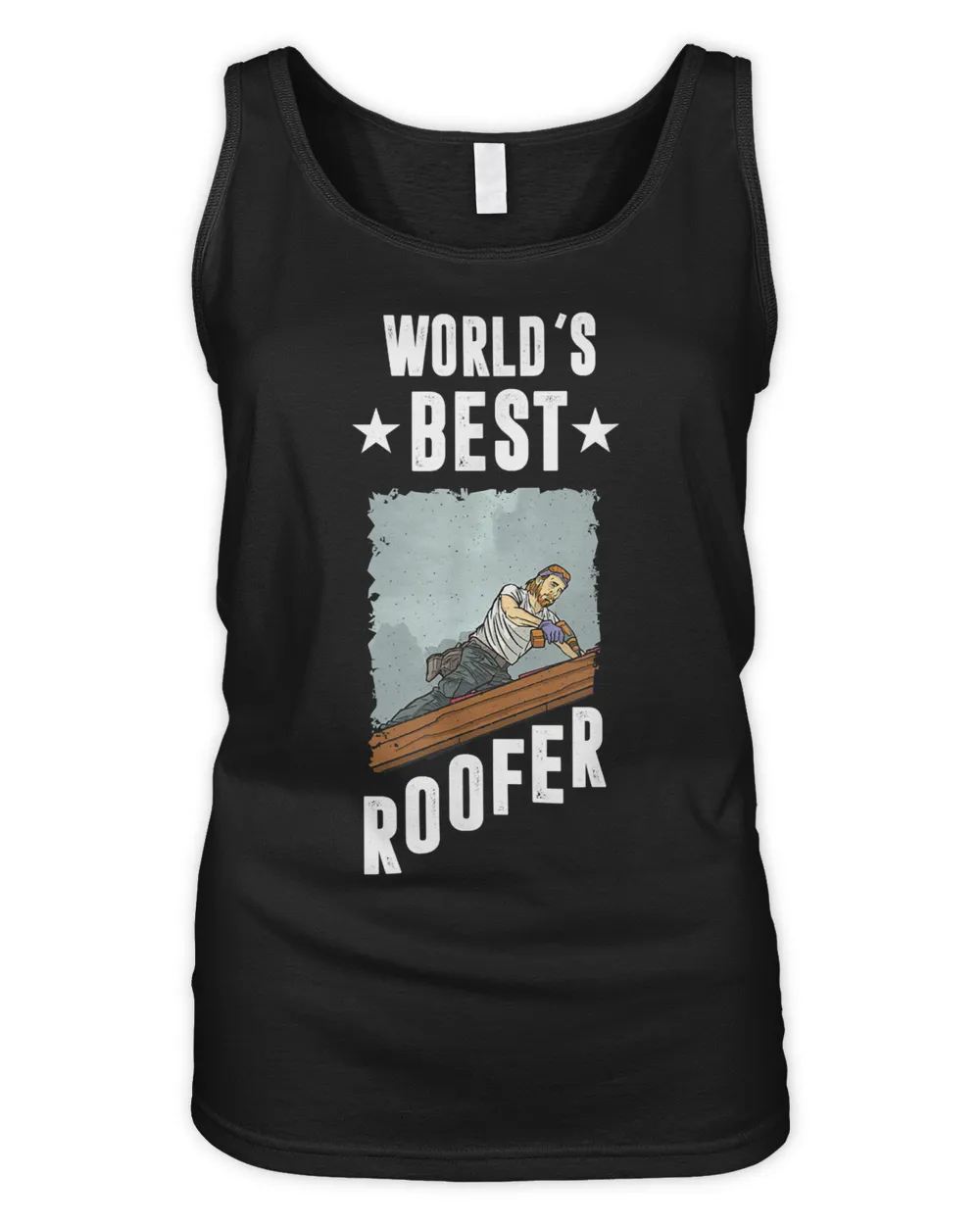 World’s Best Roofer image of a Roofer On the roof T-Shirt