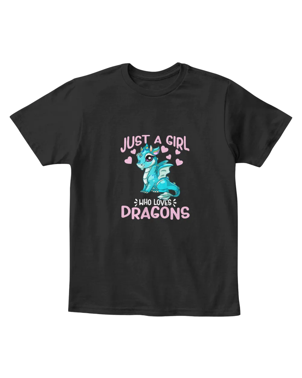Just A Girl Who Loves Dragons Cute Anime Kawaii Dragon Gift T-Shirt