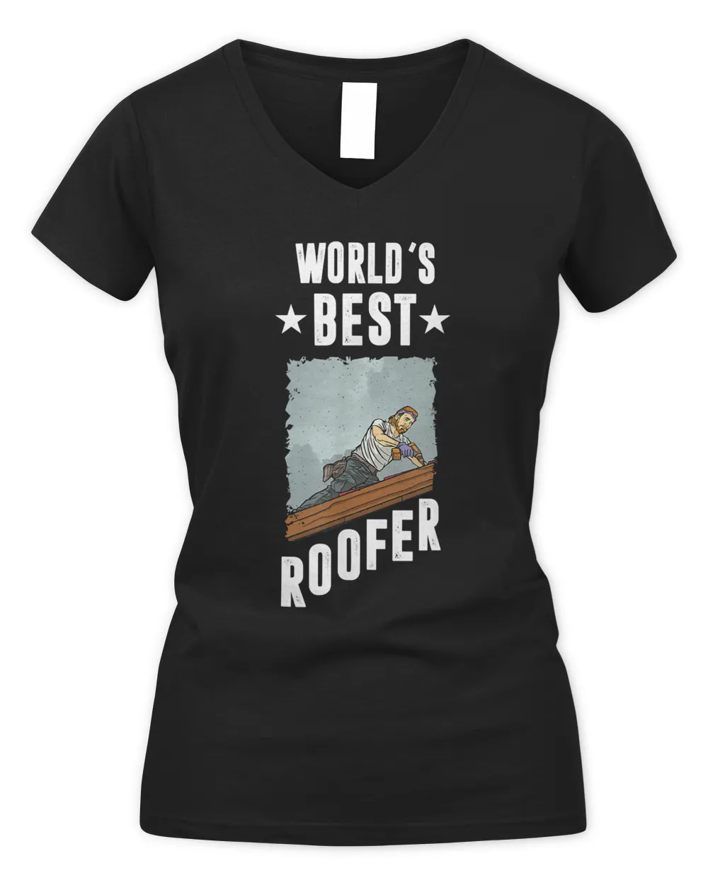 World’s Best Roofer image of a Roofer On the roof T-Shirt