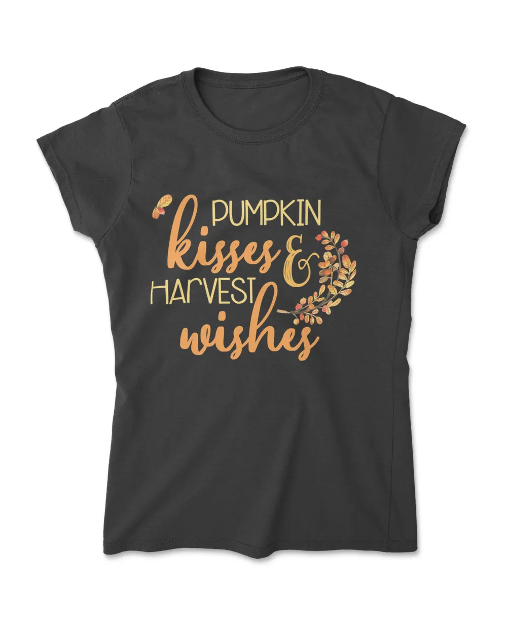 Pumpkin Kisses & Harvest Wishes Cute Love Fall Season Autumn T-Shirt