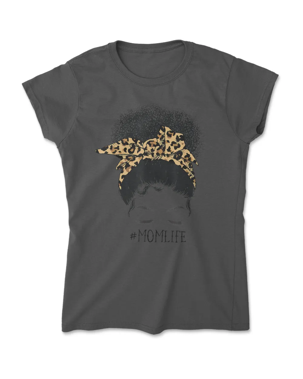 Afro Mom Life Messy Bun Leopard Funny Black Mom Mothers Day