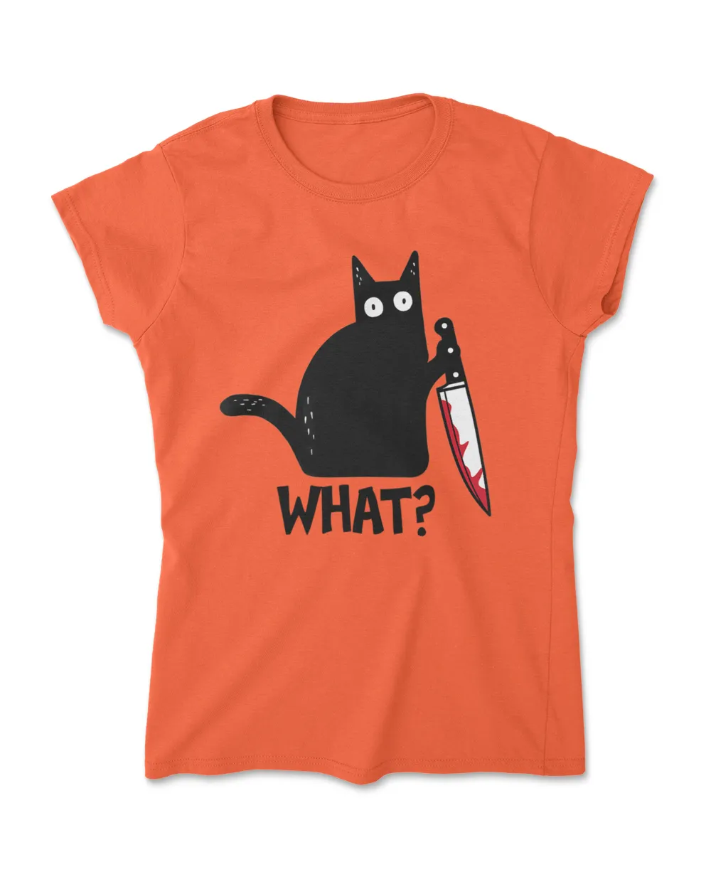 What Murderous Black Cat Holding Knife Funny Halloween Costume Shirt