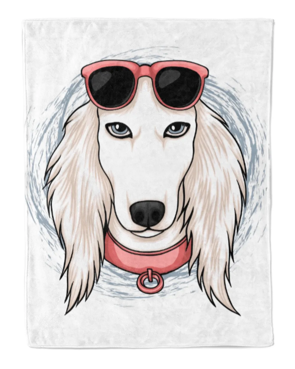 White saluki with glasses dog lover great gift