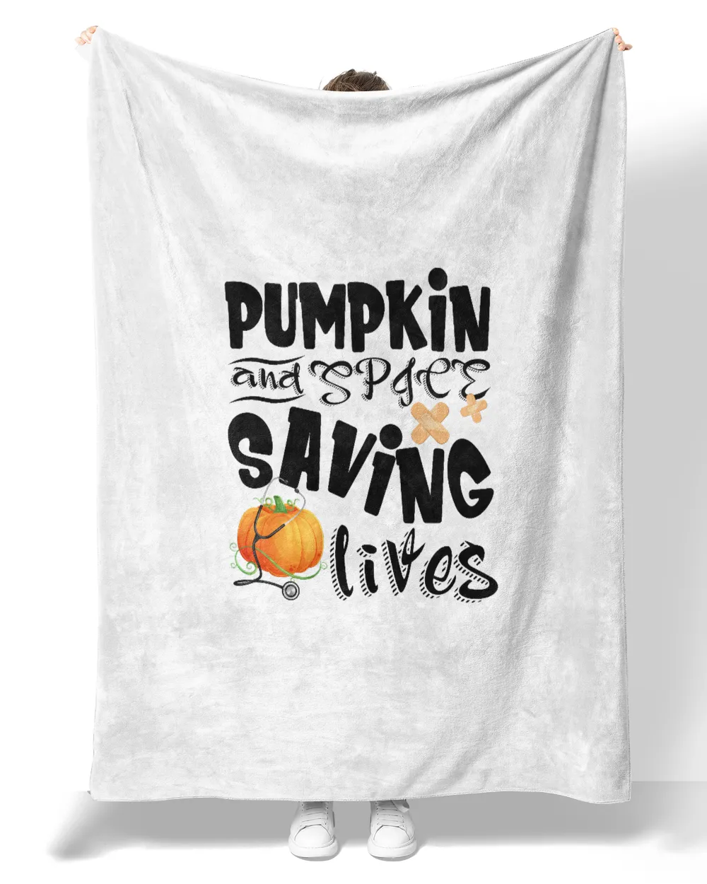 Pumpkin And Spice Saving Lives Funny Halloween Nurse Funny Shirt