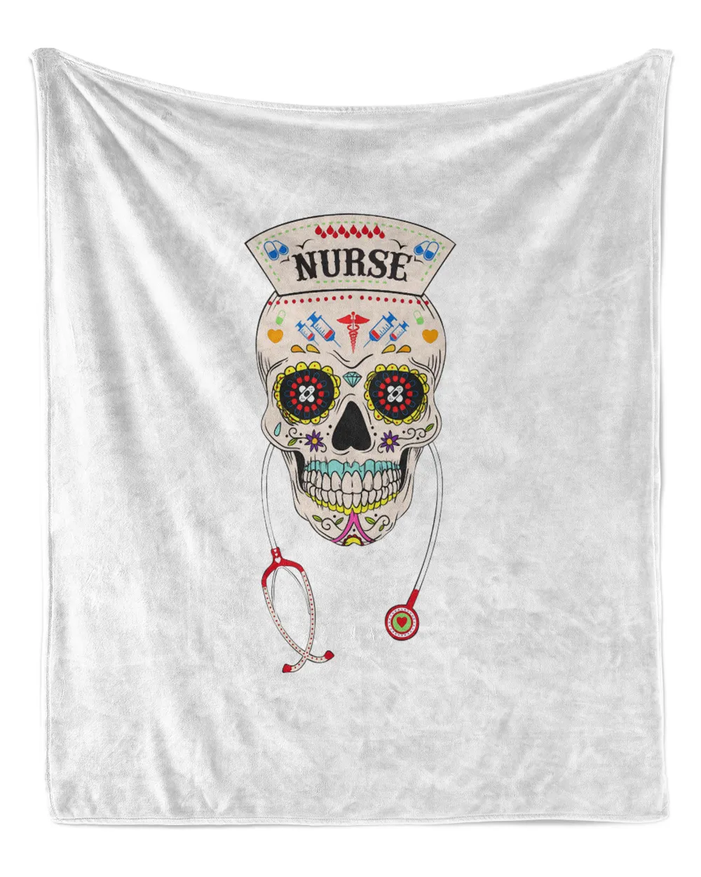 Sugar Skull Nurse Stethoscope Halloween Costume Shirt